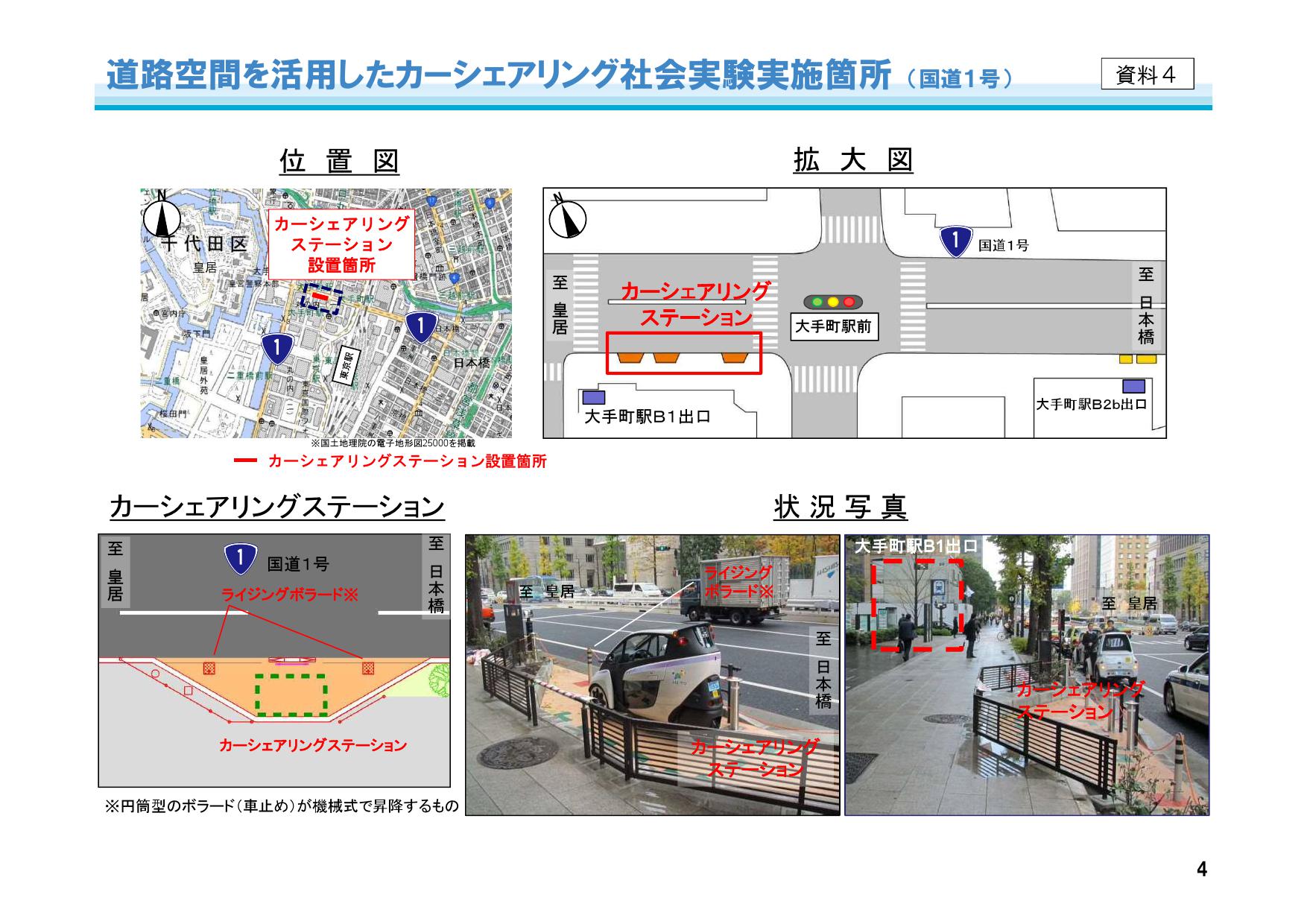 道路空間を活用したカーシェアリング社会実験