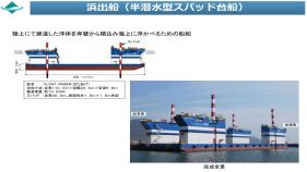 浜出船（半潜水型スパッド台船）の完成披露式典について