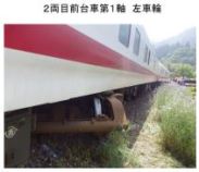 列車が曲線を通過中に軌間が大きく拡大したため、列車が脱線した事故