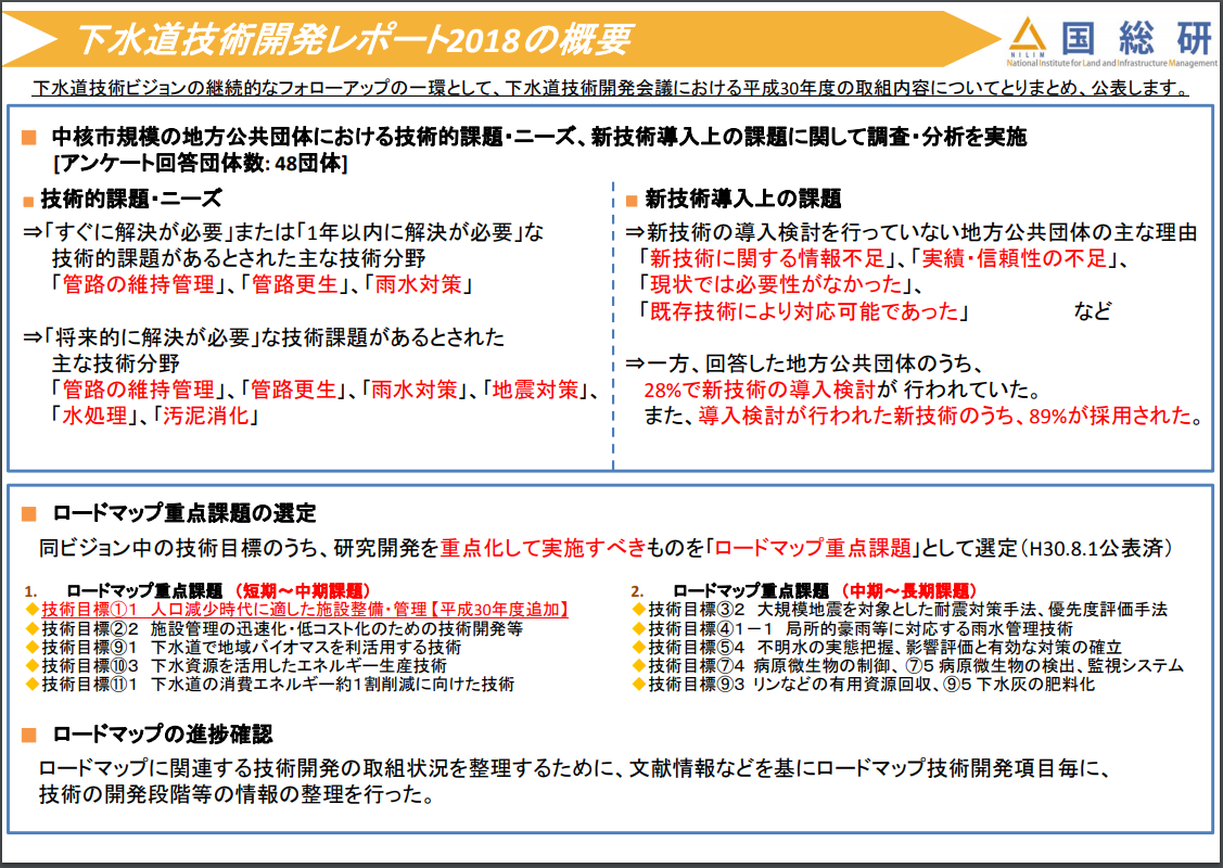 中核市規模の地方公共団体における技術ニーズ・新技術導入上の課題を明らかに！