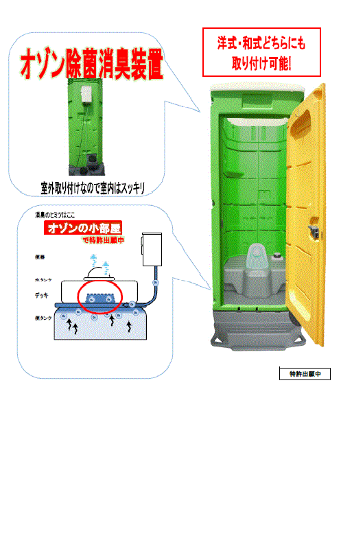 オゾン消臭装置付仮設トイレ（ KT-150046-VE）