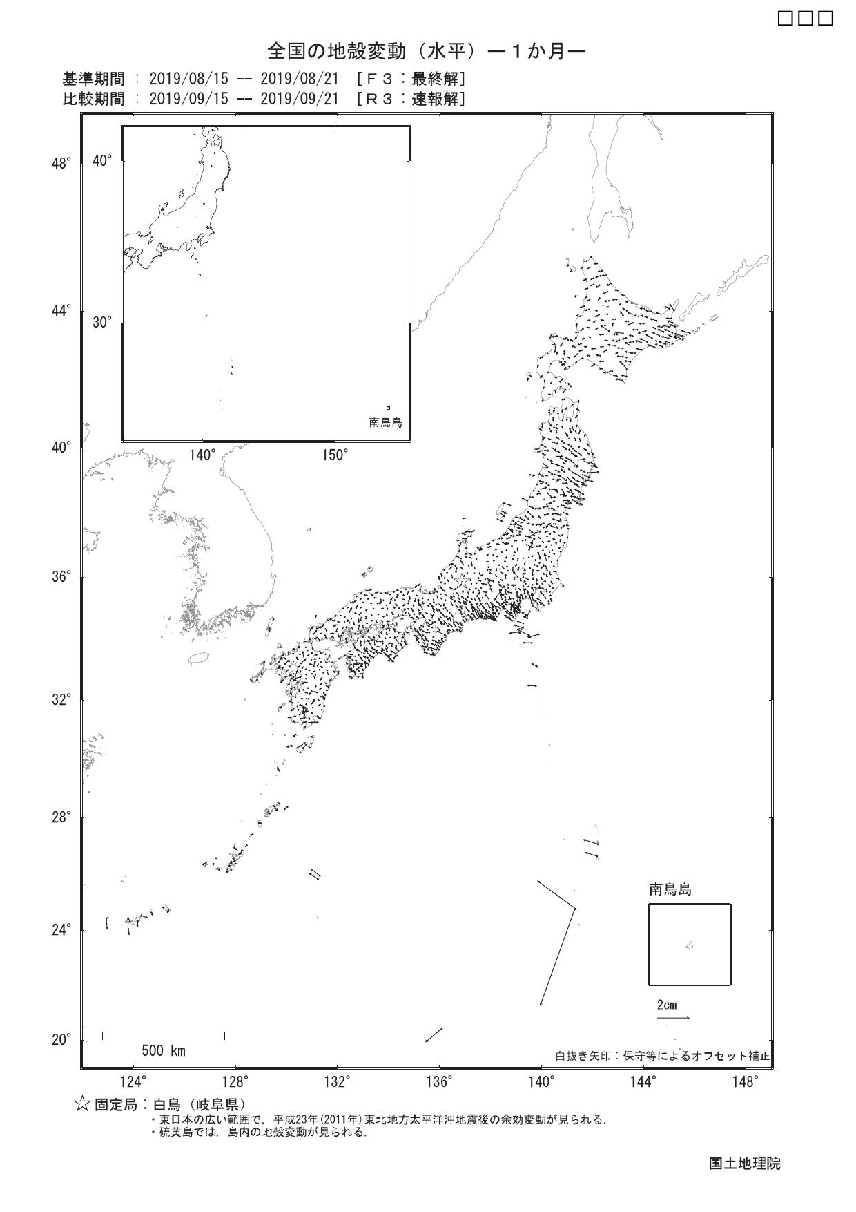 令和元年9月の地殻変動