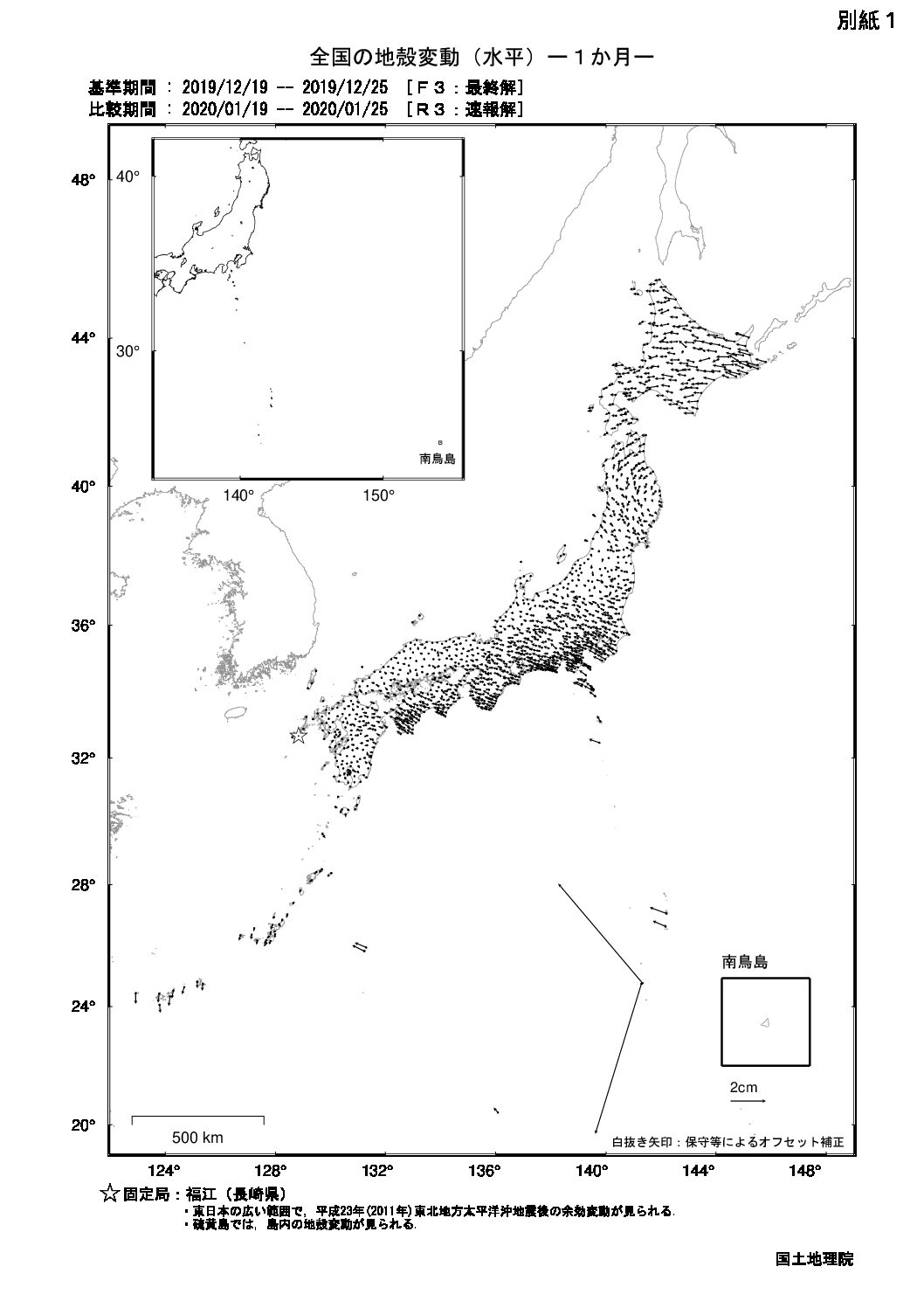 令和2年1月の地殻変動