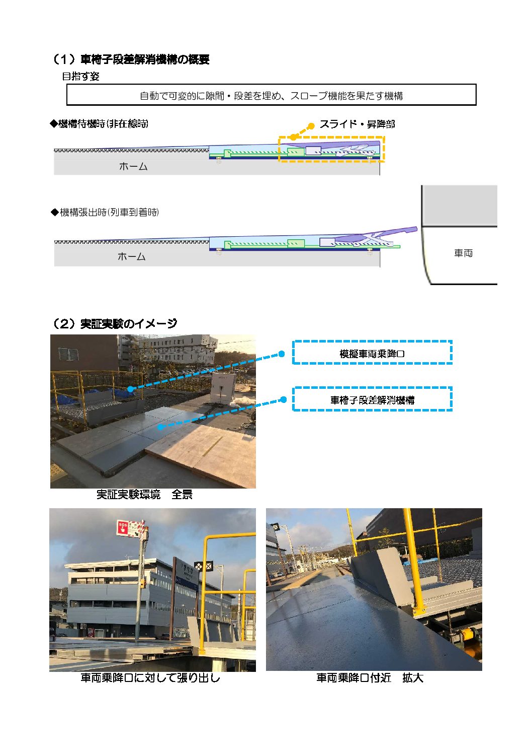 車両乗降時の段差・隙間の解消に向けた技術開発に着手