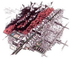地震火災が通行可能性に与える影響