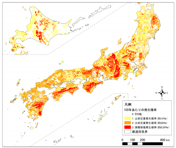 地形・地質に関する主題図を用いた全国における 土砂災害発生リスク推定法に関する考察