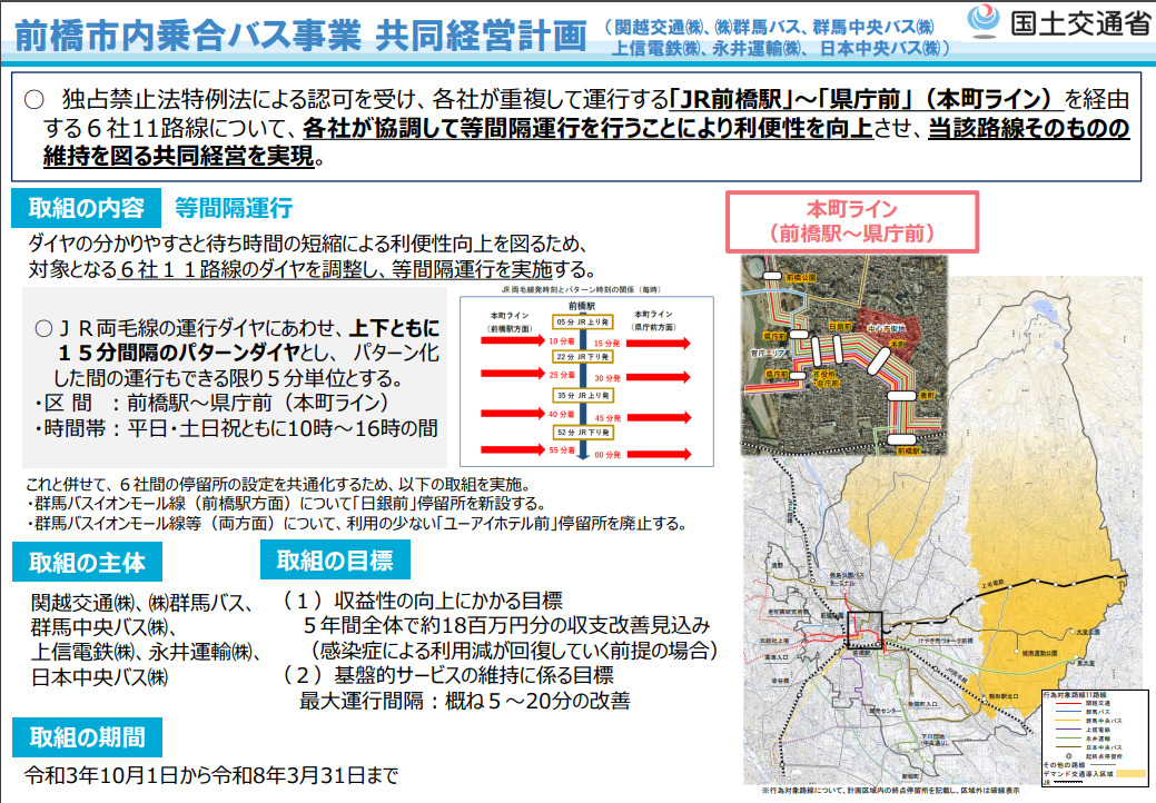 前橋市内において、バス事業者６社による共同経営が始まります ～前橋市中心部の移動が、より一層便利になります～
