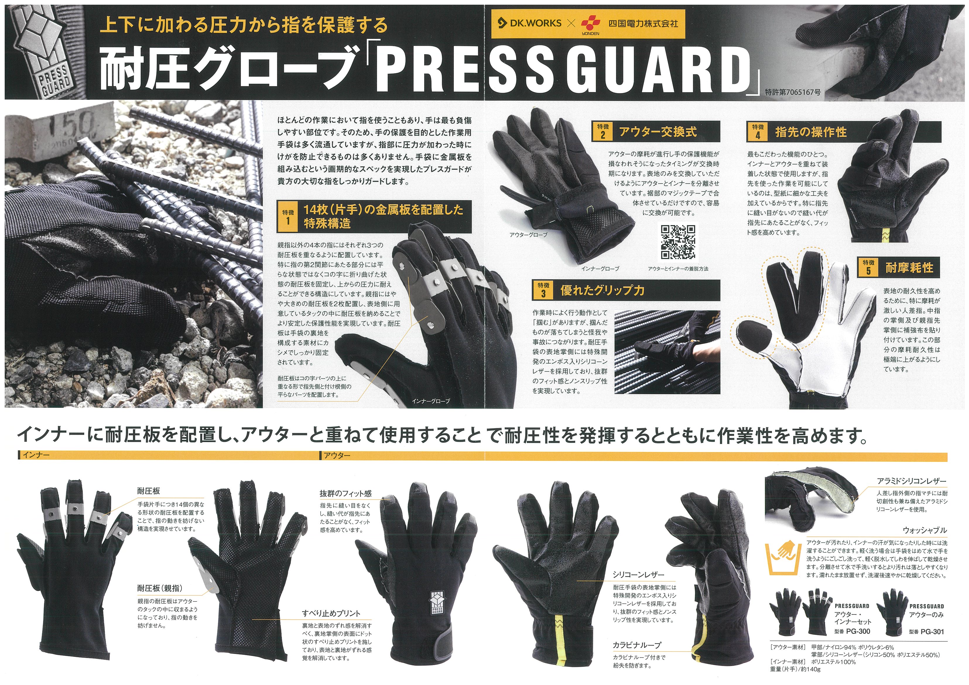 耐圧グローブ「PRESS GUARD」(SK-230009-A)